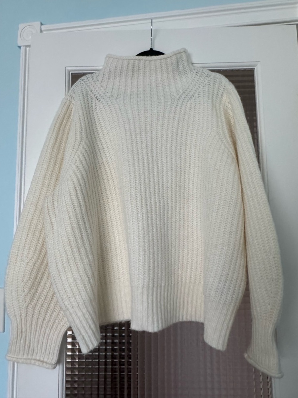 Madewell Cream Ribbed Turtleneck Sweater